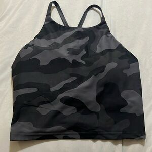 Old Navy PowerSoft Longline Sports Bra. Gray Camo. Size small.